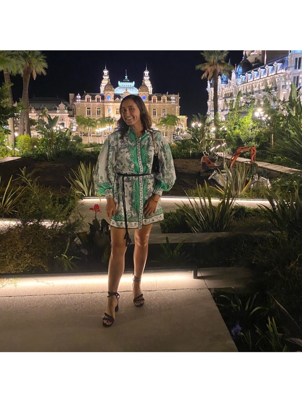 Alice + Olivia Green and Cream Paisley Dress